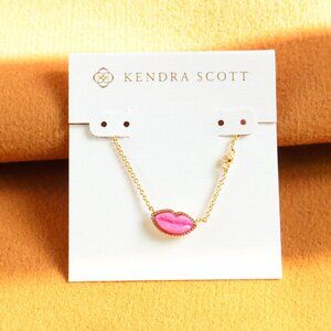 Kendra Scott | Lips - Gold Hot Pink Mother-of-Pearl Necklace